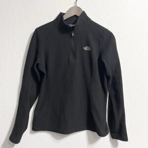 North Face 1/4 Quarter Zip Pullover Womens Medium Lightweight Fleece Black
